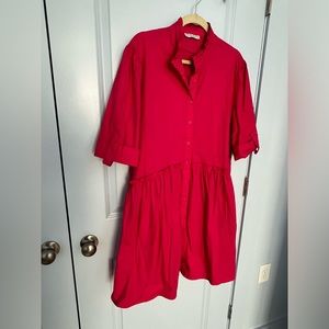 Taylor Tillman Hot Pink Poplin Dress